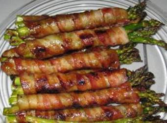 I made these this past past Thanksgiving, and they were to die for!!!!!!! 

Bacon Wrapped Asparagus

Preheat oven to 400 Divide asparagus into bundes of 3-4 spears Wrap each in a slice of bacon In a saucepan, melt a stick of butter, 1/2 c. brown sugar, 1Tbspn soy sauce, 1/2tsp garlic salt, and 1/4 tsp black pepper and bring to a boil. Pour mix over bundles and bake until bacon looks done.

I would slap these bad boys on the grill!!!

✿´¯`*•.¸¸✿Follow me for daily recipes, fun & handy tips, motivation, DIY ideas and feel free to share your favorite things too:) http://www.facebook.com/yvonnenisley

♥♥♥SHARE so you can find it on your timeline♥♥♥

Join us for healthier alternatives and weight loss support at @[351774074931329:69:Drop It Like It's HOT! Skinny Fiber Weight Loss Support Group]