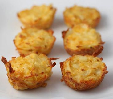 Breakfast Bites--25 minutes to perfection. 
*To SAVE this recipe, be sure to click SHARE so it will store on your personal page.*

What you need:
1 package of pre-shredded potatoes (refrigerated section next to the eggs)
3 eggs, beaten
1/2 cup shredded cheddar cheese
1/4 finely chopped onion (optional)
1/4 teaspoon garlic powder
salt and pepper to taste. 

Preheat oven to 350 degrees and grease a mini muffin pan. Pour potatoes into a bowl, add the salt, garlic powder and onion, stir to combine. Pour in the egg and give it another stir, then add the cheese and mix it all up. Spoon into mini muffin tins and bake for 20 – 25 minutes or until golden brown and tops and edges begin to get crispy. Eat warm, or cool and freeze into individual packs and heat for about 20 seconds in the microwave. Breakfast is made for the whole week!