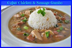 Cajun Chicken & Sausage Gumbo ♥ ♥ 

Like ✔ Tag ✔ Share ✔ to save on your page

½ cup canola oil
2/3 cup all-purpose flour
1 cup chopped white onions
½ cup chopped green bell peppers
½ cup chopped celery
3 cloves garlic, crushed and chopped
2 tablespoons of your favorite Cajun seasoning
8 oz. smoked andouille sausage, cut up
2 chicken breast halves, cubed
5 ½ cups chicken stock
2 bay leaves
1/3 cup loosely packed, chopped fresh parsley
¼ cup chopped green onions 
File powder
 
Combine the oil and flour together in a large, heavy saucepan. Cook over low-medium heat, whisking constantly, for about 12-15 minutes, until it turns the color of rich milk chocolate.
** If the roux burns at all, discard it, rinse and wipe the pan, and start over. Even the smallest amount of burnt roux will ruin the entire gumbo** 

Add the onions, bell peppers, celery, garlic, and Cajun seasoning to the roux and continue cooking and stirring for about 5 minutes, until the vegetables start to turn tender. Add the smoked sausage and raw chicken and continue cooking, stirring occasionally, for 5 minutes. Stir the stock and bay leaves into the gumbo; bring it to a gentle simmer and cook it, uncovered, for 1 hour. 

Remove the gumbo from the heat and serve with warm rice. Sprinkle it with a bit of fresh parsley, green onions and file powder. 

This recipe is the one we have been using as long as I can remember growing up. 

The photo was used by http://thehealthycookingblog.com NOT the recipe. Photo was used only as a visual for what a gumbo looks like. As soon as we make more gumbo we will replace the photo with our own.