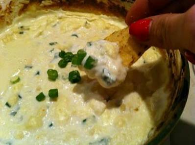 Crab Rangoon Dip

Ingredients:

-2 cups crab meat
-16 oz. cream cheese (2 blocks)
-1/2 cup sour cream
-4 green onions, chopped
-1 1/2 tsp. Worcestershire sauce
-2 Tbsp powdered sugar
-1/2 tsp garlic powder
-1/2 tsp lemon juice

First, soften the cream cheese in the microwave for about a minute.
Chop your green onions. Add them and your two cups of crab meat .
Add the sour cream, Wosterschire sauce, powdered sugar, garlic powder and lemon juice.
Mix all the ingredients and bake for 30 mins at 350 degrees. Serve hot with chips or fried wontons.