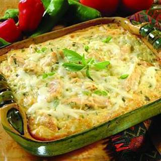 JALAPENO CHICKEN & RICE CASSEROLE

Ingredients
2 cups cooked rice
2 cups (8 ounces) shredded Monterey Jack cheese
1 1/2 cups cooked, chopped chicken breast meat
1 can (12 fluid ounces) Reduced Fat Evaporated Milk
1/2 cup finely chopped red onion
2 large eggs, lightly beaten
1/4 cup finely chopped cilantro
2 tablespoons butter or margarine, melted
1 tablespoon diced jalapeños
Salt

PREHEAT oven to 350–F. Lightly grease 2-quart casserole.
COMBINE rice, cheese, chicken, evaporated milk, onion, eggs, cilantro, butter and jalapeños in prepared casserole; stir well.
BAKE 45 to 50 minutes or until knife inserted in center comes out clean. Season with salt.