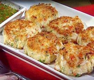 Joe's crab shack,  Crab cakes~~~   Ingredients:

 2/3 cup mayonnaise
 5 egg yolks
 2 teaspoons lemon juice
 2 tablespoons Worcestershire sauce
 2 teaspoons Dijon mustard
 2 teaspoons black pepper
 1/4 teaspoon salt
 1/4 teaspoon blackening seasoning
 1/4 teaspoon crushed red pepper flakes
 1/2 cup crushed, chopped parsley
 2 1/2 cups breadcrumbs
 2 lbs crabmeat 


Directions:

 Mix all ingredients together.
 Make into 4 oz. patties
 Coat with flour and fry in 1 inch of oil until golden brown.