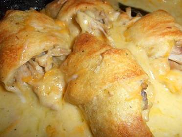 <3 Mamas Chicken Roll Ups <3

2 large chicken breast or 4 chicken thighs
1 can crescent rolls
1 10.5 oz. can cream of chicken soup
1/2 soup can of broth (use what the chicken cooked in)
1/2 soup can milk
1 T. all purpose flour
6 oz. shredded sharp cheddar cheese
pinch of salt and pepper 

Place the chicken in a pot and cover with water, bring to a boil, reduce the heat to medium and cook till chicken is cooked through. Remove chicken (save broth). When cooled enough to handle remove the chicken from the bone and shred, set aside. Whisk together the soup, broth, milk, flour, salt and pepper. Unroll the crescent dough and separate into the triangles. Place a little cheese over the dough and at the larger end place a good heaping of the chicken. Roll up and place in a 9x13 casserole dish. Repeat with remaining. Once all are in the dish, pour the soup mix around each one and then drizzle a little over the tops (not too much). Bake in a 375 degree oven for 25 minutes, remove and top with a little more cheese and return to the oven for 5 minutes. Let sit for a couple of minutes before serving, the soup mixture will thicken up like a gravy.

via: Janet's Appalachian Kitchen

✿´¯`**¸¸✿Be sure to SHARE to SAVE on your timeline ✿´¯`**¸¸✿

JOIN us for more healthy recipes, tips, ideas, support and motivation: https://www.facebook.com/groups/allhealthylivingweightloss

Follow me, I am always posting awesome stuff
https://www.facebook.com/spbiz11

Take the Challenge www.sbceveryday.com

JOIN the team www.earnwithskinny.info