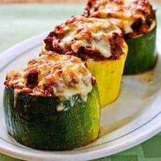 MEAT, TOMATO, & MOZZARELLA STUFFED ZUCCHINI CUPS!!!
(Makes 6-8 servings)

Ingredients:
2 large zucchini or yellow squash, about 12 inches long
2 tsp. + 2 tsp. olive oil (may need more, depending on your pan)
1/2 cup finely chopped onion
1 green pepper, finely chopped
2 T finely minced fresh garlic
1 lb. ground beef (10% fat or less)
12 oz. ground turkey (10% fat or less)

1-2 tsp. accent seasoning (optional)
2 C pasta sauce i use prego flavored with meat
2 cups mozzarella or other mild white cheese

Instructions:
Preheat oven to 350F/175C. Chop onion and green pepper. Heat 2 tsp. olive oil in a non-stick pan, then saute onion and pepper for 3-4 minutes, until just starting to soften. Add minced garlic and saute about 1 minute more, being careful not to brown the garlic. Remove the onion, pepper, and garlic mixture to a bowl.

Add 2 tsp. more olive oil to the pan. Crumble in the ground beef and ground turkey, season with accent seasoning, and cook over medium heat until the meat is well browned. Tilt pan to see if there is any extra fat, and remove with a spoon if there is, then stir cooked vegetables and garlic back into the meat. Add tomato sauce and simmer until the mixture has thickened and liquid has cooked off, about 10 minutes, then turn off heat.

While meat cools, cut zucchini into 2 inch thick slices, discarding ends. Use a sharp spoon or melon baller to hollow out a cup in each zucchini slice, leaving just over 1/4 inch of zucchini flesh. Be careful not to get too close to the skin or the cups will leak liquid when they cook.

Spray baking sheet with nonstick spray and stand up zucchini cups, open end up. Stir 1 1/2 cups grated cheese into the cooled meat mixture (it doesn't need to be completely cool), then spoon the meat-cheese mixture into zucchini cups, pressing down with the spoon and mounding it up a little over the top of the zucchini.

Bake zucchini cups for 20 minutes, then remove from oven and use remaining cheese to top each one with a generous pinch of cheese. Put back in oven and bake 10-15 minutes more, until zucchini is slightly soft when pierced with a fork and cheese is melted and lightly browned. Serve hot.

♥SHARE so you can find it on your timeline♥

✿FOLLOW me for daily recipes, fun & handy tips, motivation, DIY ideas and feel free to share your favorite things too -> Deb Fowler Nicholson

For more fun and amazing ideas... recipes and motivational weight loss tips, Click this website and join us here---> 
DEB's Healthy Friends ~ Weight Loss Support Group

Check my website -> http://tinyurl.com/BestHealthwithDEB