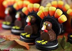 I am so making these at Thanksgiving this year!!!


These are so cute!
 Oreo Turkeys

 Here is what you will need:
◾Double Stuff Oreo Cookies
 ◾Candy Corn
◾Whoppers
◾Peanut butter cups
◾Chocolate frosting
◾Yellow Frosting
◾Optional: Red frosting
◾Optional: black sprinkles for eyes

 Steps to make your Turkey:

 1) Grab a cookie and put a tiny bit of frosting inside, this will help hold the candy corn a bit better!

 2) Insert your candy corn. It seems that 5 candy corns, smaller tips inserted into the cream center works best.

 3) Put a dab of frosting on the opposite end of the cookie from where you just inserted the candy corn, and then secure the cookie to the “base” cookie. Placing the cookies against the wall while they dry may help them keep their shape better!

 4) While your cookies are drying open a peanut butter cup (have a parent do this part kids!) – and cut a sliver off of one end.


 Image courtesy of Our Best Bites

 5) Once your cups are ready, flip your cookies over, but still keep them next to the wall in case the frosting is not completely dry yet. Place a dab of frosting on peanut butter cup and place it on the cookie as shown below.


 Image courtesy of Our Best Bites

 6) For the heads you will put a dab of frosting on a whopper and attach it to the top of the peanut butter cup.

 7) Use a dab of frosting and flue on a white tip of a candy corn for a beak, put 2 yellow dots for eyes and if you would like a smaller black dot for the center of the eye. (You can use frosting, a sprinkle, a mini chocolate chip for the black part of the eye).


 Image courtesy of Our Best Bites

 8) Once the beak stays put and everything seems to be sturdy, you can stand these cute little guys up and draw on some little feet if you would like. You can even add a little thingie under the neck!

 To be extra creative and use them as place card holders, create your place card, adhere it to a toothpick and you can insert that into the center of the cookie!

 And here is the final product! For more details, visit Our Best Bites!
 **********************************
 Join us here for more every day fun, tips, recipes, weight loss support & motivation!
@[105818876272843:69:Brandy's Beautiful Beings!!  Body and Soul]  
 FOLLOW ME ON FACEBOOK/Send me a friend request
 I am always posting awesome stuff!
@[1332330198:2048:Brandy Sartain Harris]