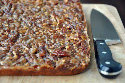 Pecan Cake Bars----my hubby loves Pecans  
 For crust:

 2 sticks unsalted butter, softened
 2/3 cup packed brown sugar
 2 2/3 cups all-purpose flour
 ½ teaspoon salt

 For topping:

 1 stick (½ cup) unsalted butter
 1 cup packed light brown sugar
 1/3 cup honey
 2 tablespoons heavy cream
 2 cups chopped pecans

 Preheat the oven to 350ºF and line a 9x13-inch pan with foil, leaving enough for a 2-inch overhang on all sides.

 First make the crust by creaming together the butter and brown sugar until fluffy in a stand mixer fitted with the paddle attachment. Add in the flour and salt and mix until crumbly.

 Press the crust into the foil-lined pan and bake for 20 minutes until golden brown.

 While the crust bakes, prepare the filling by combining the butter, brown sugar, honey and heavy cream in a saucepan and stirring it over medium heat. Simmer the mixture for 1 minute, then stir in the chopped pecans.

 Remove the crust from the oven and immediately pour the pecan filling over the hot crust spreading it to cover the entire surface.

 Return the pan to the oven and bake an additional 20 minutes.

 Remove the pan and allow the bars to fully cool in the pan.


 (¯`✻´¯)
 **Feel free to FRIEND & FOLLOW ME. I am always posting awesome stuff!**


 ♥♥♥SHARE so you can find it on your timeline♥♥♥

 Join us for healthier alternatives and weight loss support at @[382646808513989:69:Healthy Ever After]  <3
 — with Rosa Hernandez Garza.