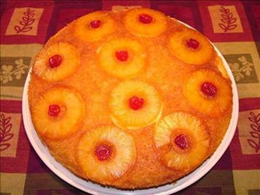 Pineapple Upside Down Cake

1/2 cup butter 
1 cup packed dark brown sugar 
1 (20 ounce) can sliced pineapple 
6 maraschino cherries, cut in half lengthwise 
1 (18 ounce) package duncan hines supreme pineapple cake mix 
1 (4 ounce) box vanilla instant pudding mix 
1 cup pineapple juice, from canned pineapple with a bit of water added 
1/2 cup canola oil 
4 eggs 
Directions:
1
Preheat oven to 325 degrees Fahrenheit.
2
Melt butter in a 9x13 pan in oven.
3
Sprinkle brown sugar evenly over butter in pan.
4
Drain canned pineapple into a measuring cup.
5
Place pineapple slices evenly in pan, cutting the last two in half to cover pan.
6
Place the maraschino cherry halves in the center of the pineapple slices, cut side up.
7
Combine the rest of ingredients in a large mixing bowl on slow speed for 30 seconds.
8
Beat on medium speed for 2 minutes.
9
Pour batter into pan.
10
Bake for 45 to 55 minutes, or until a toothpick comes out clean.
11
Cool 5 minutes and turn cake out onto a serving platter, pineapple side up.                                           

Join my free Weight Loss Support Group at @[496155433765669:69:Losing And Loving It]L for Great Healthy Recipes, Awesome Health Tips and Information and Encouragement and Motivation to Lose Weight and Get Healthy and Fit from People from All over the world!!!!
Follow or friend me https://www.facebook.com/nonnie.sandifer