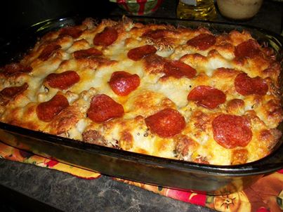 Pizza Spaghetti Casserole !!

We've been making this for almost 20 years, and every time it gets better & better 

Ingredients 

1 lb. Ground meat (I like turkey) 
1 16 oz. box uncooked spaghetti noodles
½  teaspoon salt
½  teaspoon Oregano 
½  teaspoon garlic powder
½  Cup Milk 
1    Egg
2 ounces sliced pepperoni (I like Turkey)
1 (26 ounce) jar pasta sauce
1 16 oz. can diced Italian style tomatoes 
¼ cup grated parmesan cheese
1 (8 ounce) package shredded Italian cheese blend
Any other pizza toppings, you can add like Black olives, sausage, onions, green peppers, etc...

Directions: 

Boil water & salt for Spaghetti noodles, once it starts boiling, add noodles. Brown meat in a separate frying pan. Once noodles are cooked, drain and put in a casserole dish. In a separate bowl, combine milk & egg & whisk. Poor over pasta & add jar of sauce, can of tomatoes, garlic powder, & oregano. Mix all together well. On top of pasta mixture, layer the ground meat, then add a layer of pepperoni's. Sprinkle Parmesan cheese, & Italian cheese. And layer more pepperoni. Bake in the oven at 350 for 30 minutes.

Feel free to LIKE AND SHARE !!
