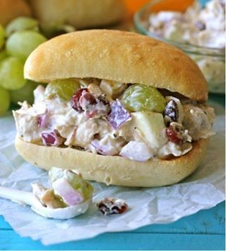 Skinny Chicken Salad :
1 lb. chicken breast (chopped) 
1/2 c. diced red onion
1/2 c. diced apple
2/3 c. grapes, halved
1/3 c. dried cranberries 
1/4 c. sliced almonds
1/2 c. Greek yogurt 
1.5 T. lemon juice
1/2 tsp. garlic powder salt and pepper.

=========================================
✔ Like ✔ “Share” ✔ Tag ✔ Comment ✔ Repost ✔Follow me
To SAVE this , be sure to click SHARE so it will store on your personal page.
For more great recipes lots of fun, amazing ideas... !
Click and join us here---> www.facebook.com/groups/healthandfitnessbyjennifer