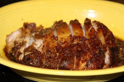 Slow Cooker Pork Tenderloin

 2 pounds of Pork Tenderloin
 1/4 cup soy sauce
 1 TBS Yellow Mustard
 2-3 TBS Sugar Free pancake or maple syrup
 2 TBS olive oil 
 Diced dried onions 2 Tablespoons
 Garlic Salt 1 1/2 teaspoons


 Put everything in the crock pot and cook on low for 6 hours.